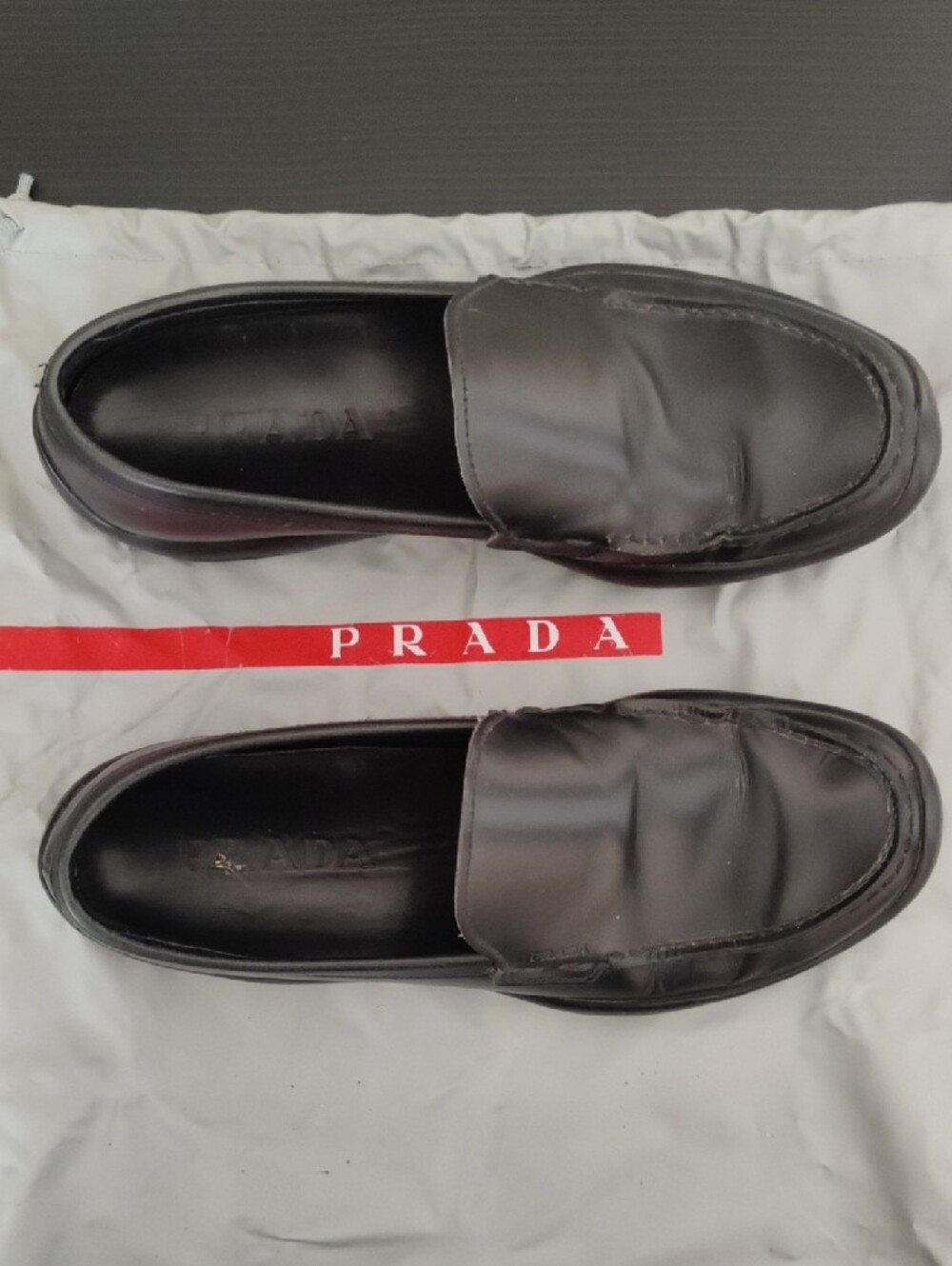 Authentic Prada Black Leather Penny Loafers For Women - Picture 10 of 10